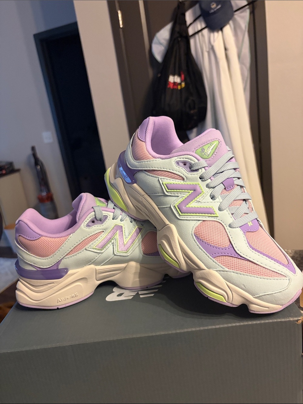 New Balance Women's Pink Lavender & Light Green 9060 Sneakers